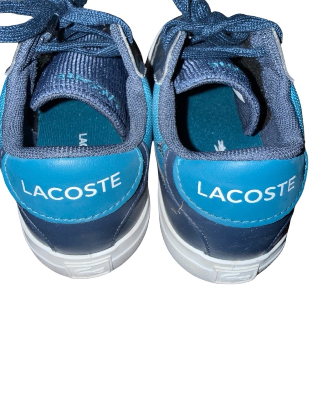Lacoste Kids Navy and Teal Low-Top Sneakers - Picture 2 of 5